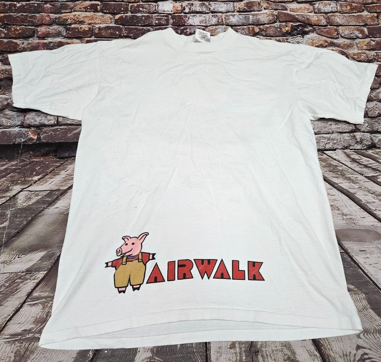 Vintage Airwalk Shirt Mens Size XL White Pig Logo… - image 1