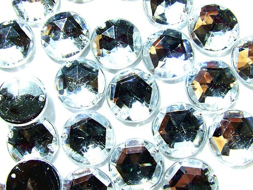 Faceted Beads Acrylic Rhinestone Gems 10 mm Round Flat Back Sew On All Colours - Picture 13 of 65
