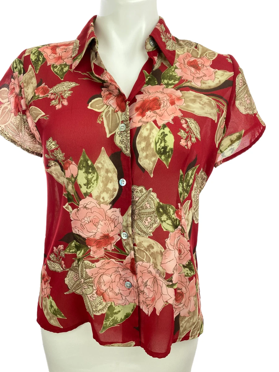 Chemisier Femme Emma James Vert à Fleurs Taille 6 (US 4) - Occasion Très Bon état