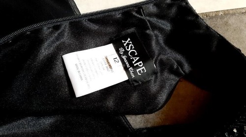 Xscape & Joanna Chen Black Sleeveless Pencil Evening Dress Glitter Embellishment - Picture 23 of 24