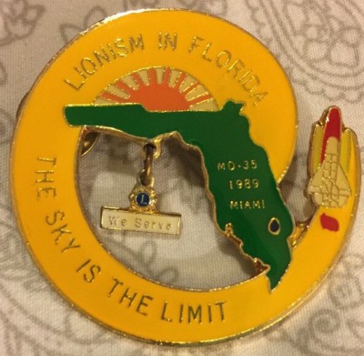 Lions Club Pin - Florida MD35 - 1989 Miami Convention 