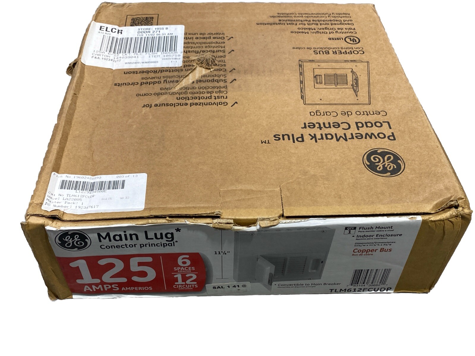 PowerMark 125 Amp 6-Space 12-Circuit Indoor Main Lug Circuit Breaker Panel New