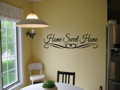 HOME SWEET HOME lettrage vinyle entrée autocollant mural décoration maison citation - Photo 1 sur 2