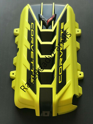 2020 CORVETTE C8 ENGINE COVER ACCELERATE YELLOW CARBON FLASH CF SILLS NEW O.E.M.
