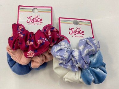 6 ( 2 pks / 3 ) Hair scrunchies twisters JUSTICE 