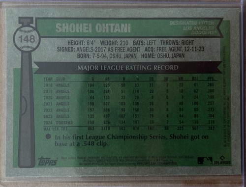 2025 Topps Heritage Chrome Light Blue Sparkle SHOHEI OHTANI - Picture 2 of 2