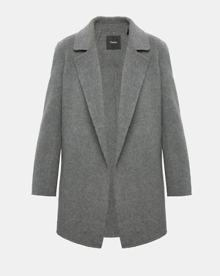 NWT Theory Clairene New Divide Wool & Cashmere Coat Charcoal
