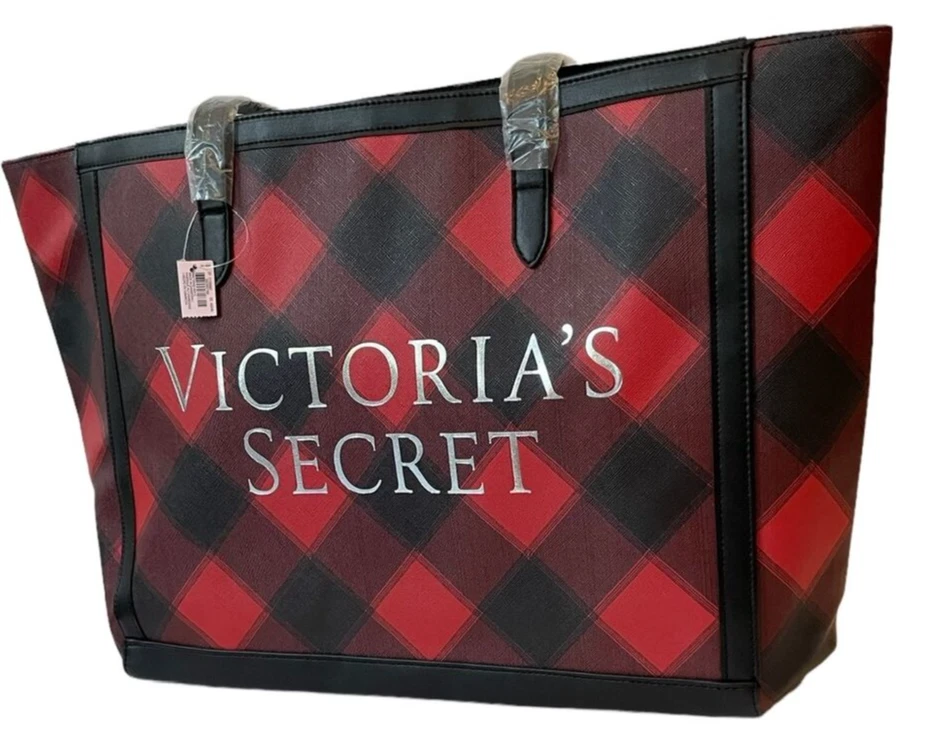 全新带标签 Victoria’s Secret 黑色 Friday Weekender Check 托特包/单肩包旅行包 — 第 2/4 张图片