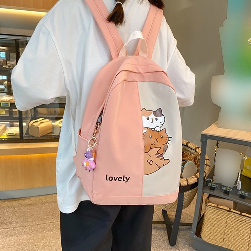 Girls Cartoon Cat Schoolbag Backpack Korean Style Durable Nylon Primary School - Picture 21 of 30
