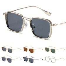 Retro Steampunk Sunglasses Vintage Square Metal Glasses Trendy Hippie Sun Shades