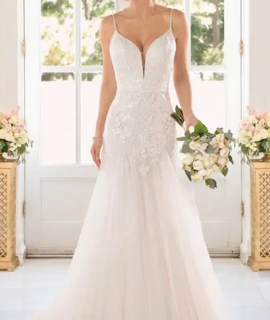 Stella York 6968 цветочный кружева русалки свадебное платье с блестящий тюль 12 (образец) - Изображение 3 из 4