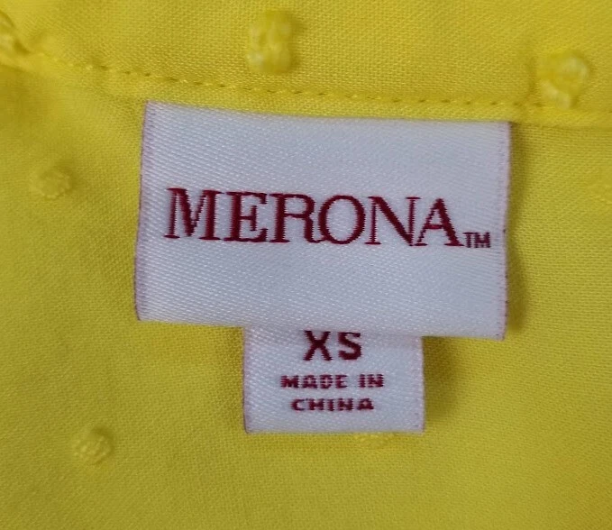 Merona 女式超小号黄色圆点纹理无袖透视上衣 — 第 4/4 张图片