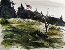 ORIGINAL Landscape  WATERCOLOR Painting JMW art John Williams Impressionism