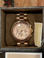 NOS MICHAEL KORS RUNWAY MK5128 CHRONOGRAPH QUARTZ WOMEN WATCH- Never Used W/box