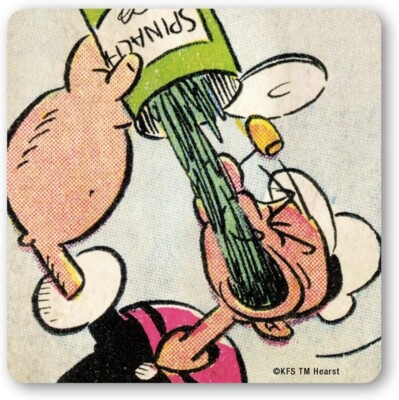 Popeye der Matrose Spinat Getränkeuntersetzer mit Korkrücken (LSH)