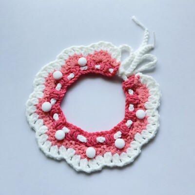 Pet Cat Dog Collar Cute Crochet Decorative Knit Collar fits 7-11 inches