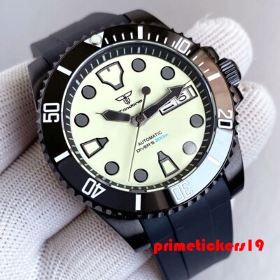 Tandorio NH36 Full Lume Dial Black Pvd 40mm Sapphire Automatic Men's Watch Date