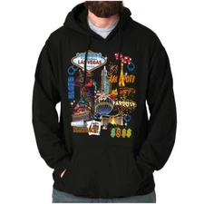 Las Vegas Strip Nevada Blackjack Jackpot Hoodie Hooded Sweatshirt Men Women