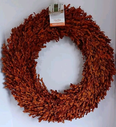 Martha Stewart Seasonal Decor Preserved Boxwood Wreath 24", New