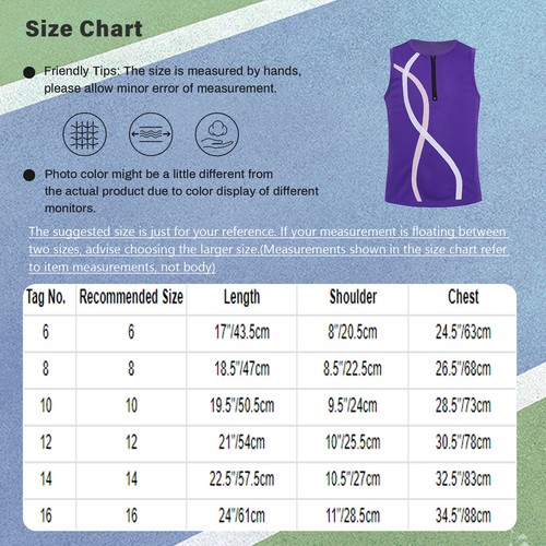 Kids Girls Tank Top Golf Vest Running Sportswear Training Zipper Clothes Cutout - Picture 18 of 68
