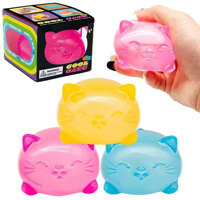 Mini Cute Cat Shape Squishy Maltose Decompression Toy Non-toxic Fun Tool