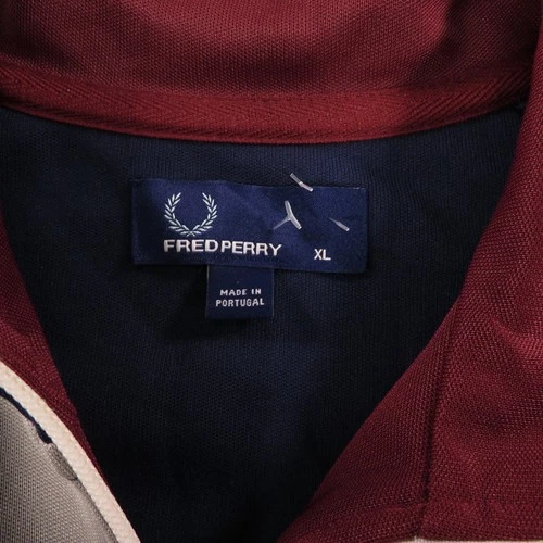 Fred Perry Jacket Men XL Navy Grey Burgundy Full Zip Up Track Bomber Sport Logo image 6