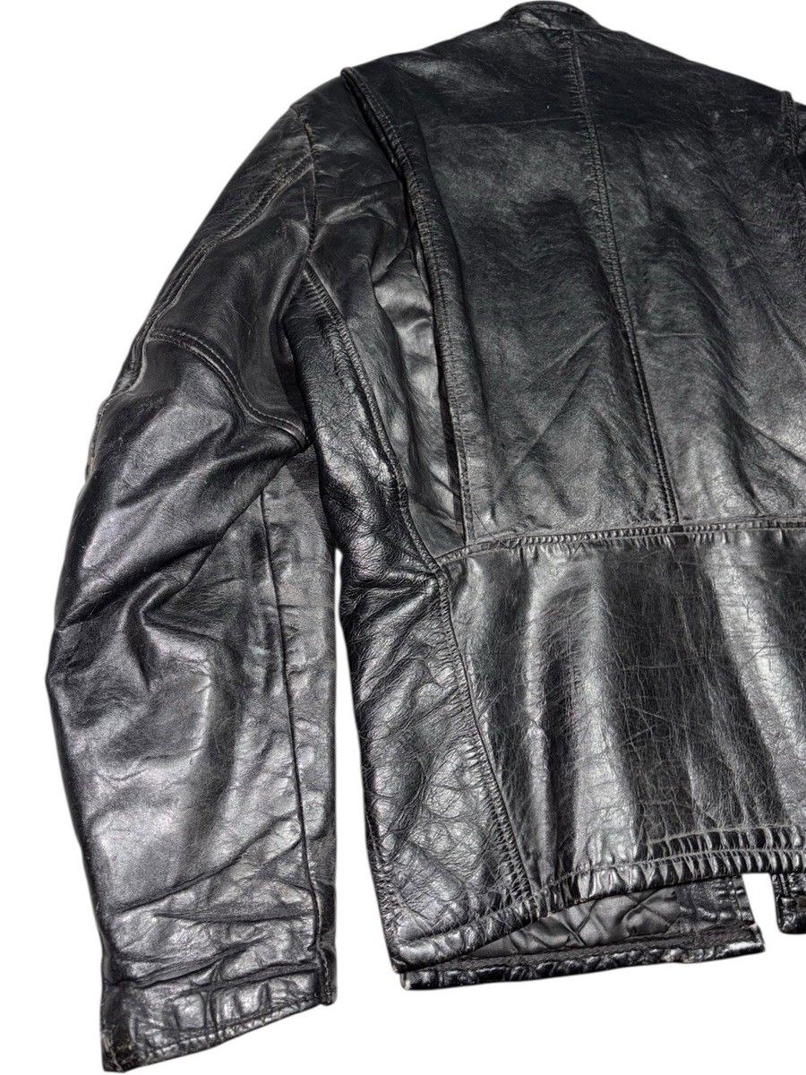 38 1960s 70s Sears The Leather Shop Cafe Racer Jacket Vintage