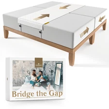[Bed Bridge Twin to King] Split King Gap Filler for Adjustable Bed - Mattress...