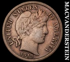 1913 Barber Dime - Scarce  Very Fine  Better Date  No Reserve  #J9544