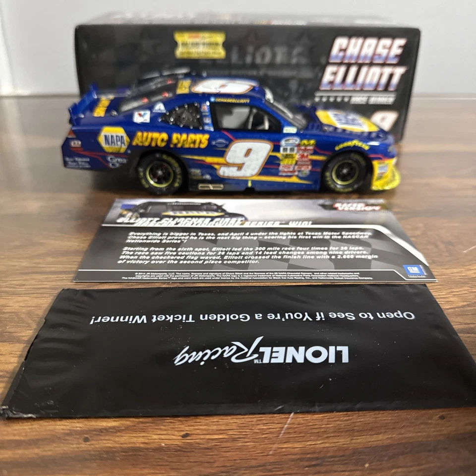 Chase Elliott #9 Napa Texas Win Raced Version 2014 Camaro Nascar Die-Cast 1/24 - Image 2 of 4