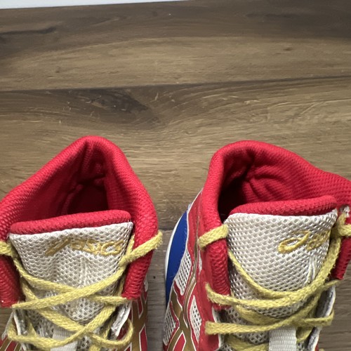 ASICS JB Elite Youth Size 4 Red Gold Blue Wrestling MMA Shoes C353Y - Picture 6 of 15