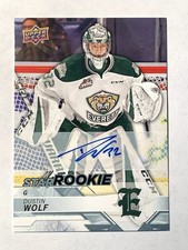 2018-19 UD CHL Star Rookies Autographs DUSTIN WOLF Calgary Flames Auto Card# 366