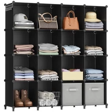 Cube Storage Organizer 16-Cube Storage Shelf for Garment Racks, Closet Organi...
