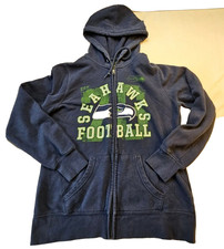 Seattle Seahawks NFL Team Apparel Sweatshirt Hoodie Men's Medium Blue Full Zip