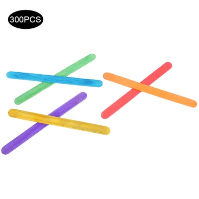 GE 300Pcs Bunte Eis Stick Manuelle Craft DIY Holz Eis Bar Stick Für Zu Hause