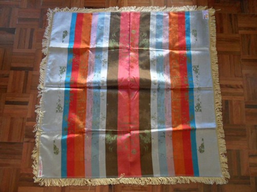 jim sheng china brocaded flowers silk chinese fringed tablecloth Piano Shawl - Picture 11 of 12
