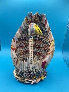 Handmade 3D Modular Origami Swan 7”