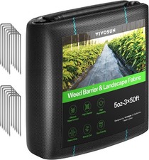 VIVOSUN 3x50ft 5OZ Weed Barrier Landscape Fabric Ground Cover Weed Control