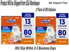 Hefty Ultra Strong Trash Bags 80 Count Citrus Twist Scent-2 Pack of 80 bags
