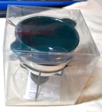 ANKYO Brand Mini Fondue Set-4 Piece-Green/White-Ceramic Pot/Holder-2 Forks NIB