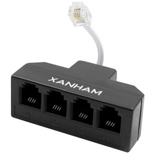 RJ11 Cable 4 Way Splitter 6P4C Connector Phone Line Cord Adapter with 3 Inch Cab