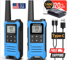 2 PACK Long Range Walkie Talkie 100 Mile Two Way Radio Charge Headset Waterproof