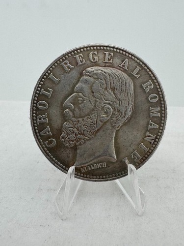 Carol I Regeal Romanie Coin 5 Lei 1884 B Romania