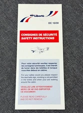 Safety Card Air Liberte DC10/30 Folder card