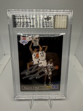 1992-93 Upper Deck Shaquille O'Neal Trade Card Autograph Game Used Rookie Swatch