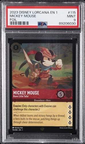 DISNEY LORCANA EN 1-THE FIRST CHAPTER MICKEY MOUSE - BRAVE LITTLE TAILOR PSA 9