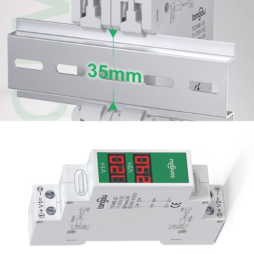 Medidor de voltaje de CC de diseño elegante adecuado para rieles Din que miden hasta 310 V - Imagen 4 de 11