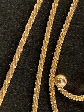 Pristine Milor Italy 14k Yellow Gold 24" Adjustable Margarite Chain Necklace