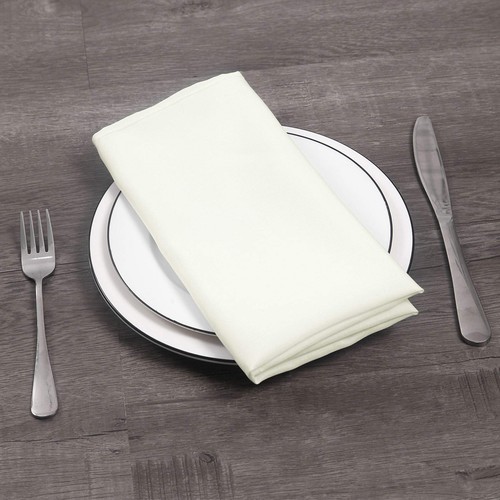 50 Pezzi Tovaglioli di Panno in Poliestere - 17 x 17 Pollici Avorio Tovaglioli Lavabili da Pranzo con... - Foto 6 di 7