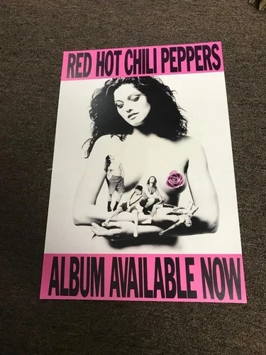 RED HOT CHILI PEPPERS "MOTHER'S MILK" 1989 CENSORED ORIGINAL U.S. PROMO POSTER
